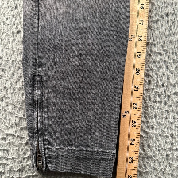 Nili Lotan Jeans Womens 6 Gray Skinny Ankle Zipper Knee Panel Stretch - Picture 11 of 15